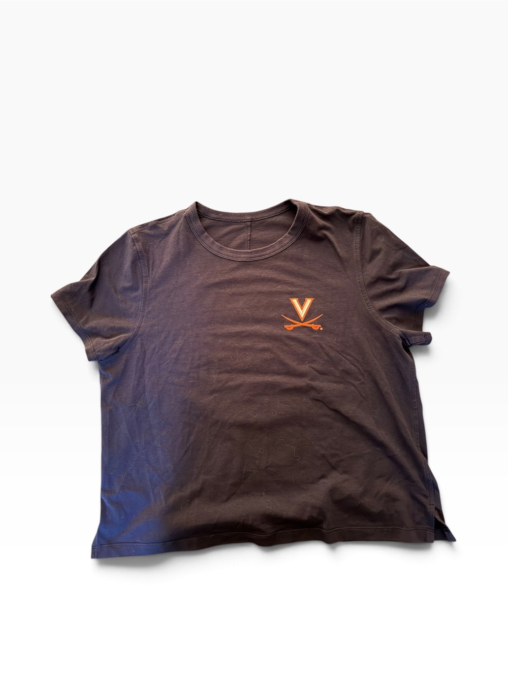 Lululemon UVA Women’s Logo Crew Neck Short Sleeve T-Shirt Cropped Hard to Find